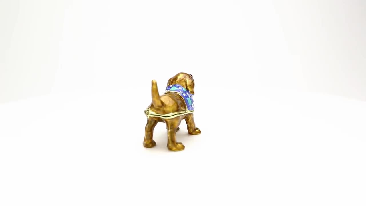 Keren Kopal French Bulldog Dog Trinket Box Jewelry Storage Stash Handpainted Animal Figure House Pet Gift Idea for Dog Lovers Home Decoration 