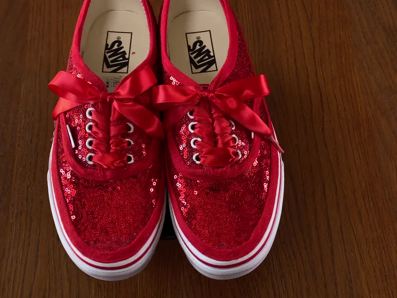 red sequin vans