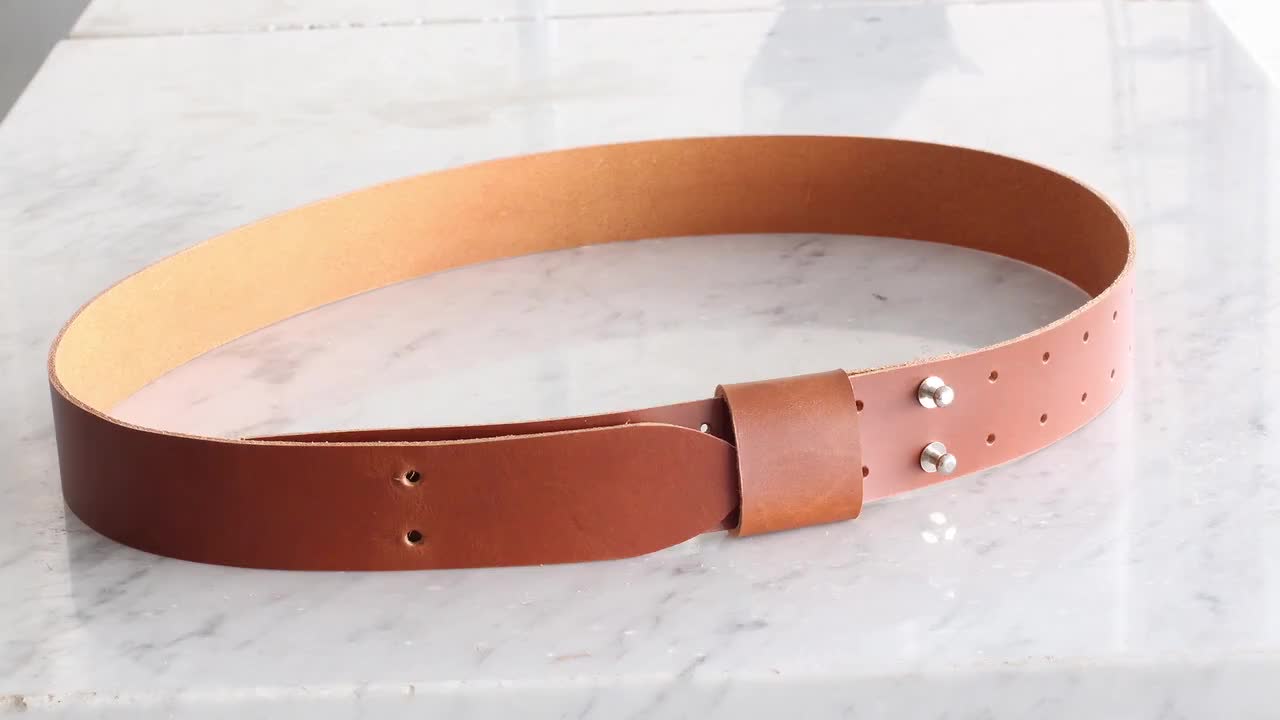 Maximum 53 in Cognac Pratesi Unisex Personalized Custom Initials Embossing Italian Leather Bruce Range Collection 35mm Wide Belt with Buckle Custom Length 
