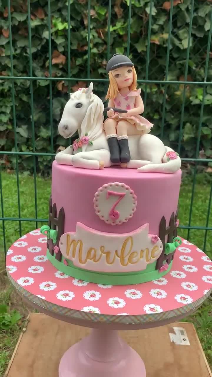 1000 Gateaux Jeune Fille De Cheval Gateau Fondant Cake Etsy France