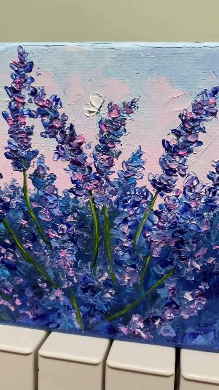 Painting Oil Lavender Field Painting Impasto Flowers Lavender Artwork ...