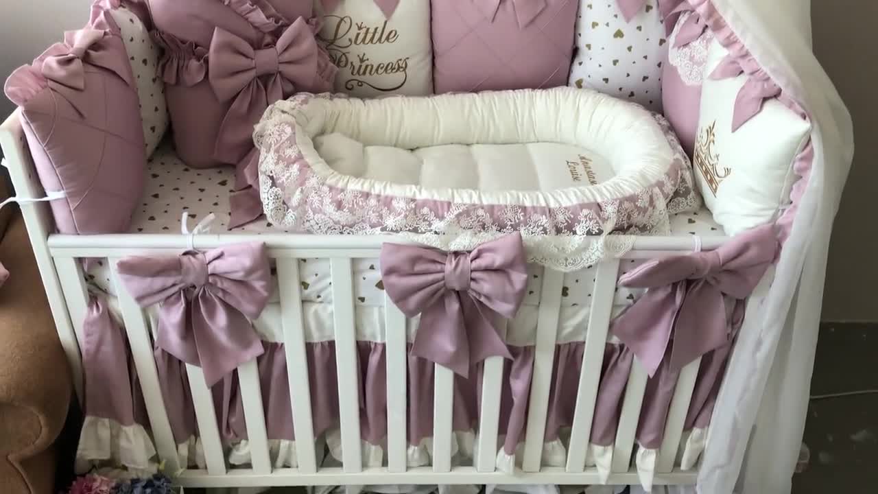 Lit De Bebe Fille Ensemble De Literie De Luxe Lit Bebe Nid Etsy France