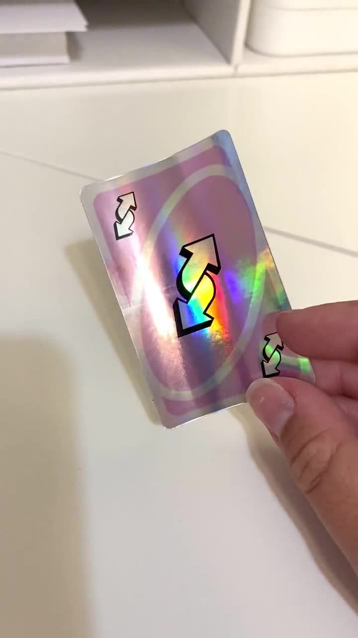 Holographic Pink Uno Card Game Sticker Cute Girly Shiny Etsy