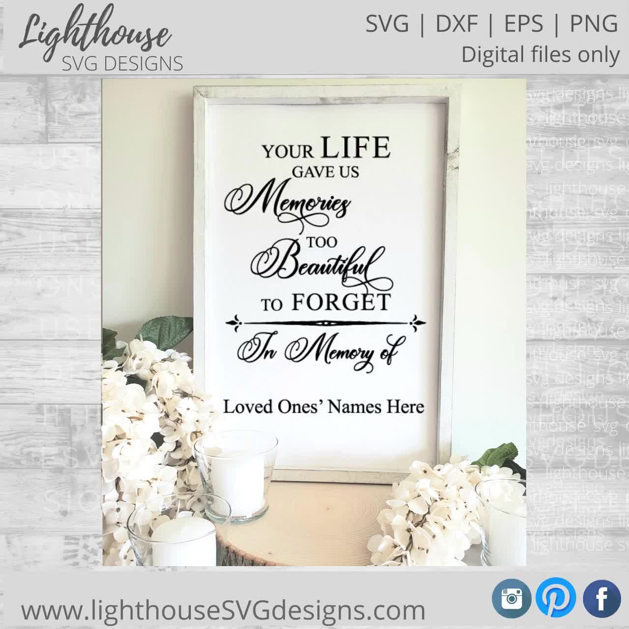 Download Wedding Svg Any Occasion Svg Memorial Svg 3 Different Etsy