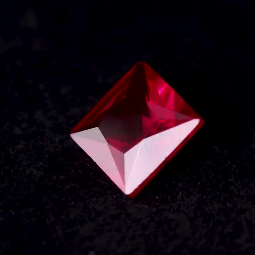 Ruby Princess Cut Loose Gemstone Genuine Created Red Corundum EU
