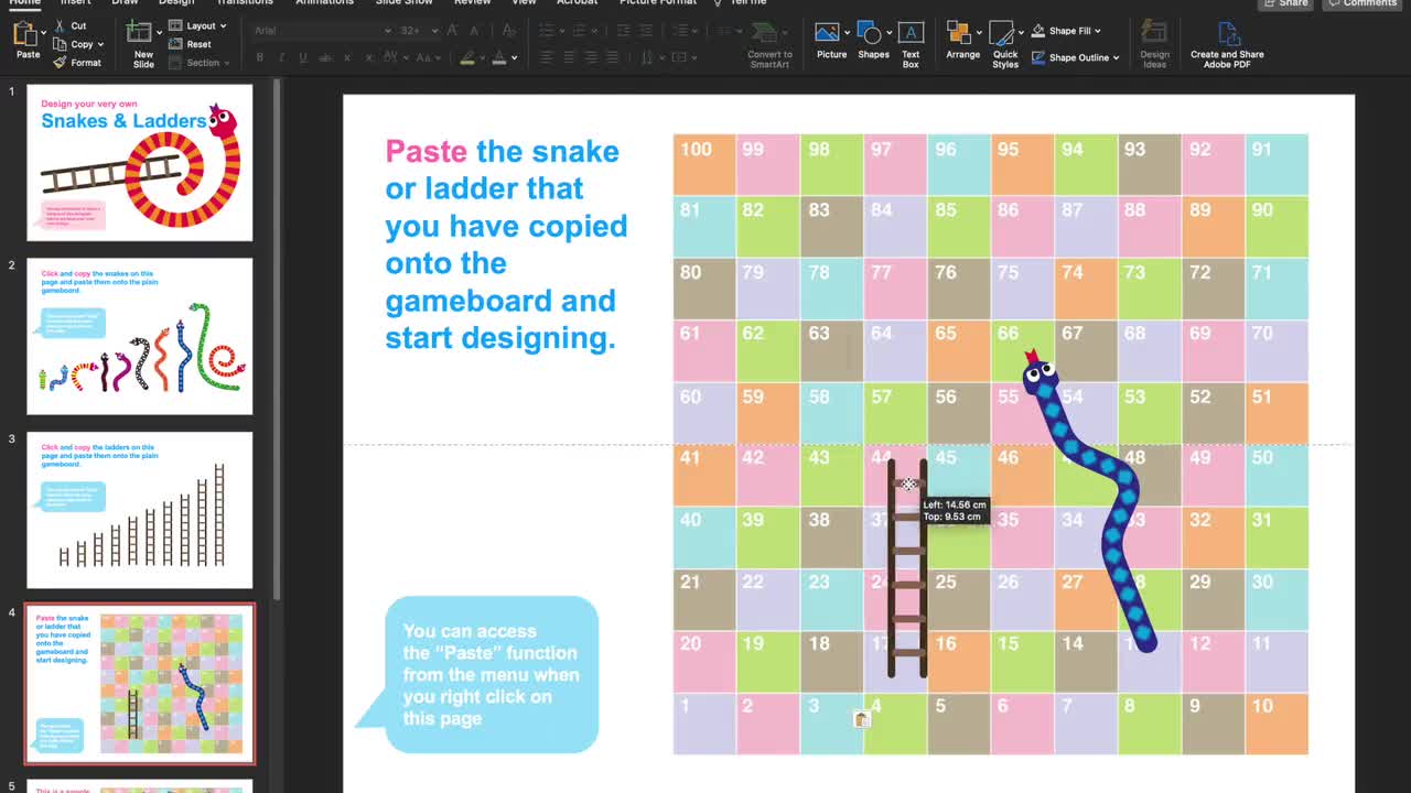 make your own snakes and ladders template