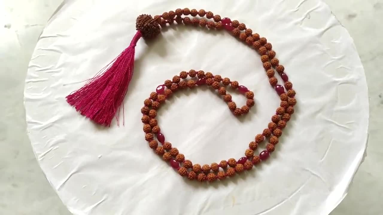 Shiva Mala Original Rudraksha Samen Mala Kette aus Nepal 10mm NATURE Perlen 