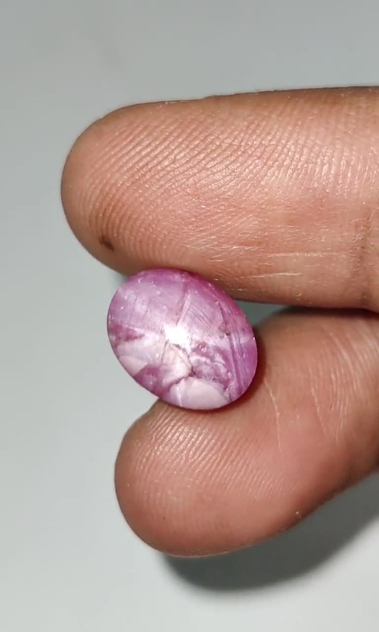 13×11×7.5 mm Top Quality 13.25 Carats Natural Star Pink Sapphire Gemstone Untreated Star Pink Sapphire Cabochon Pink Star Sapphire