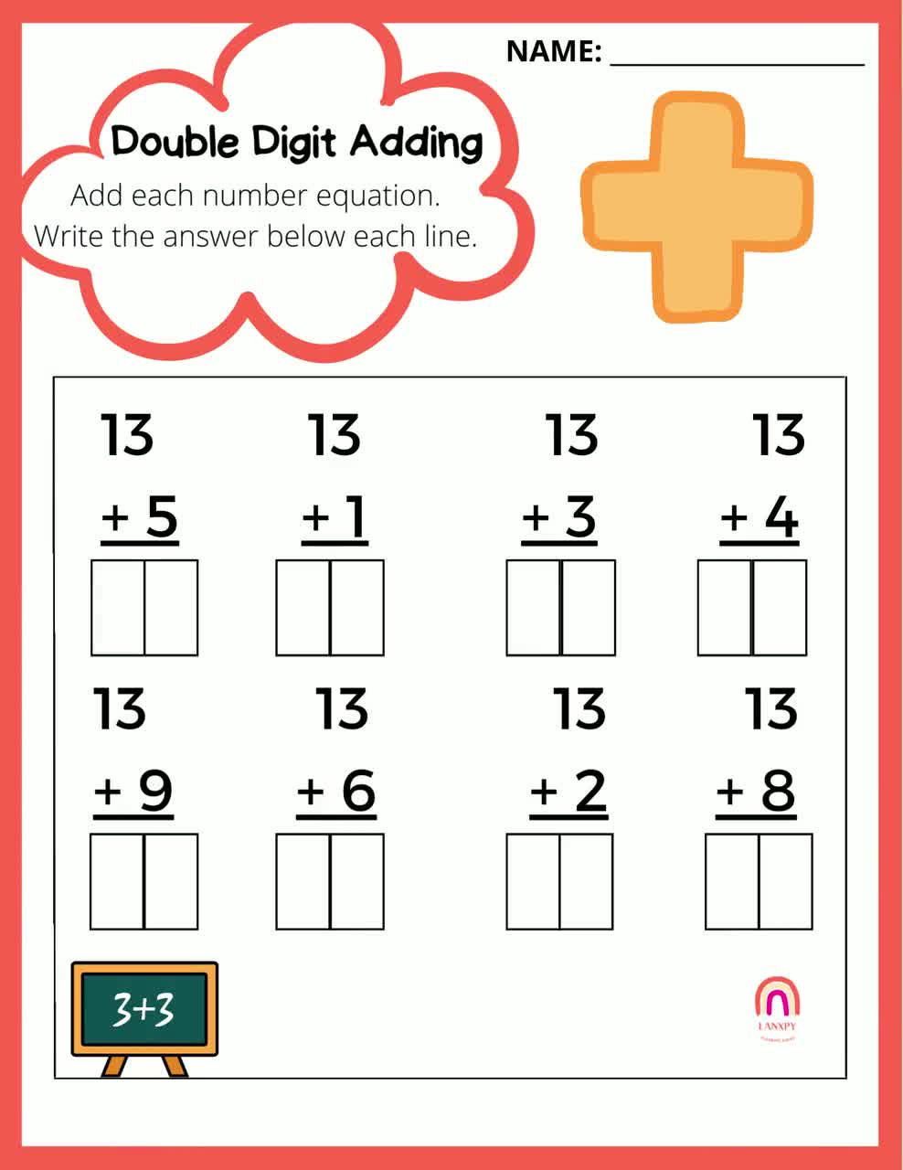 5 double digit addition worksheets 1st grade numbers 11 15 etsy