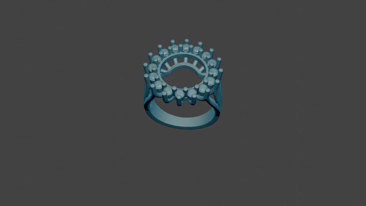 Doll & Model Making Diamond Coin Holder Ring 3d Model Model Making