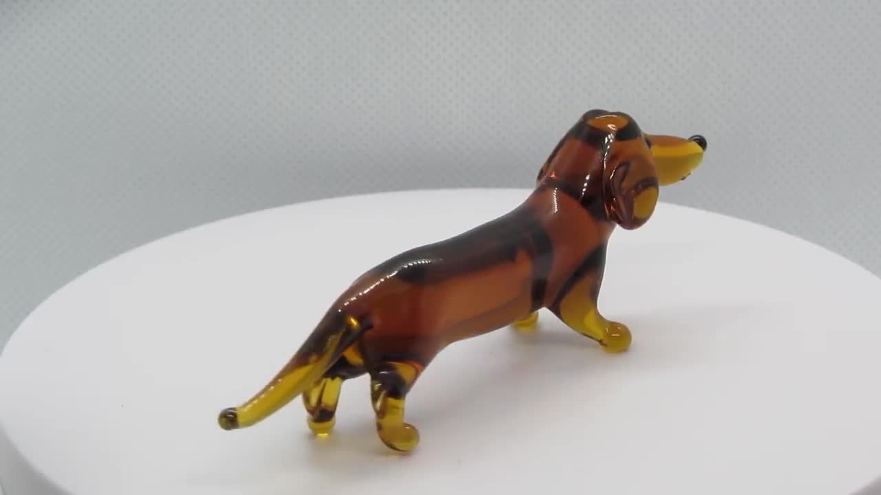 Details about  / Glass Dog Dachshund Figurine 3/" Long Hand Blown Glass Collectible #198
