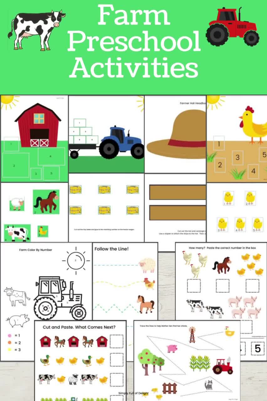 farm preschool activities farm printables farm worksheets etsy