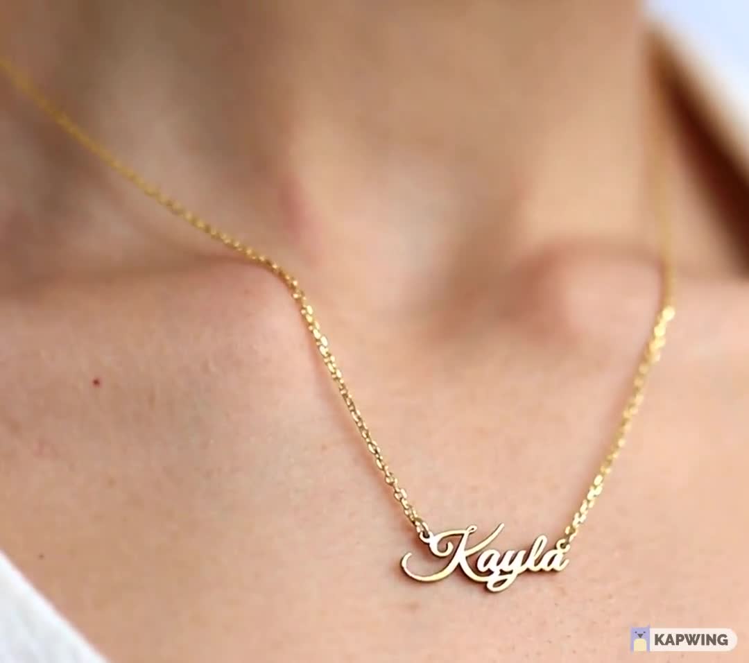 Solid Gold Personalized Name Necklace, Customized Your Name Jewelry, Dainty 14K Name Necklace, 14K Tiny Name Necklace, Bridesmaid Gift Solid Gold Personalized Name Necklace, Customized Your Name Jewelry, Dainty 14K Name Necklace, 14K Tiny Name Necklace, Bridesmaid Gift