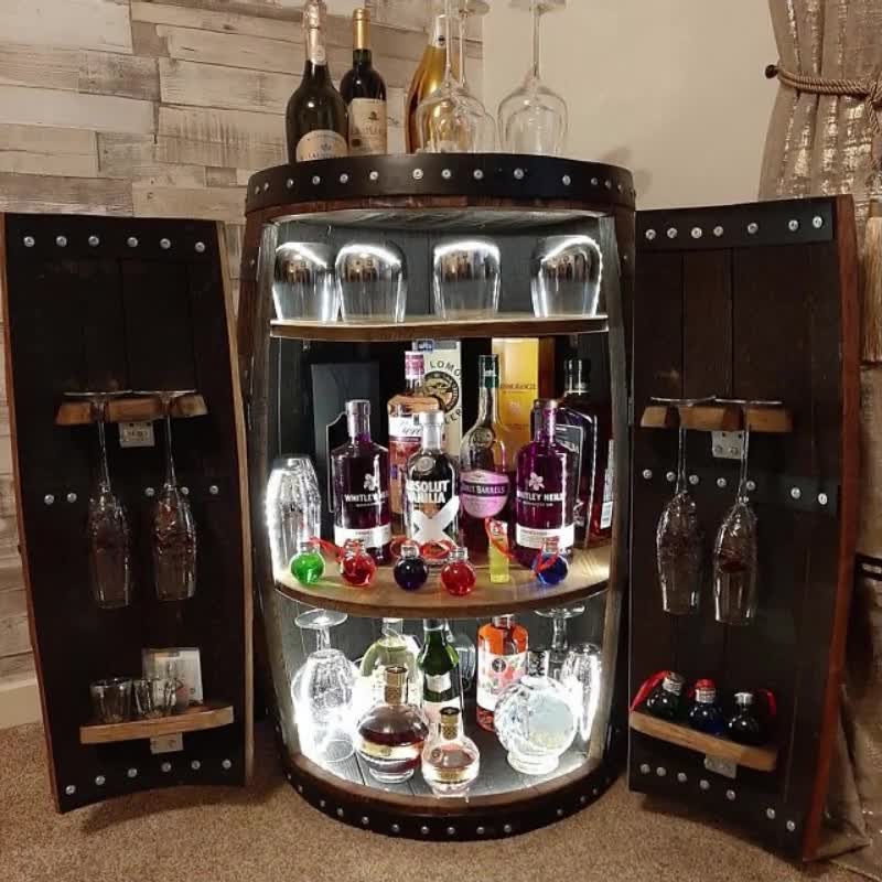 Whisky Barrel Liquor Cabinet, Lockable Liquor Cabinet Australia