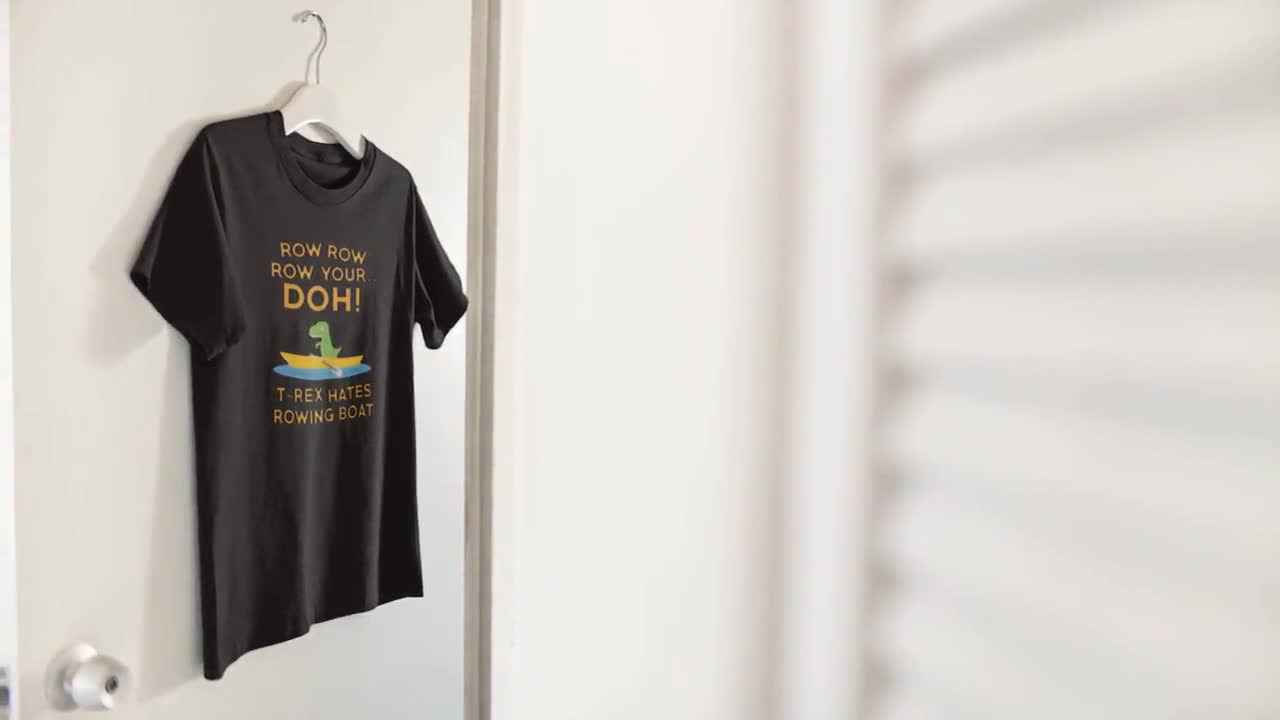 T-rex Hates Rowing Boat Shirt Dino 
