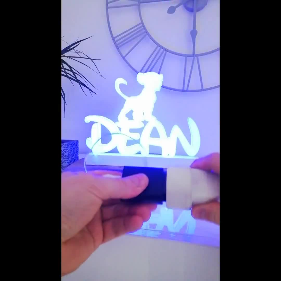 Child Night Light Personalized Lamp Simba The Lion King Etsy