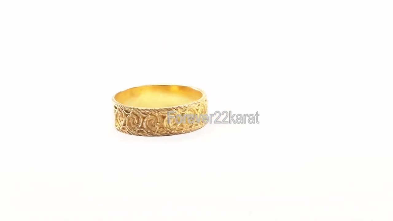 22k Elegant Unique Flat Numbers Crafted Ring Band for Ladies 22k Plated r2324 